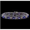 Image 1 : 14KT White Gold 17.16 ctw Tanzanite and Diamond Bracelet