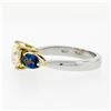 Image 8 : Platinum 18k Gold 2.61 ctw GIA Fancy Yellow Radiant Diamond Marquise Sapphire Ri