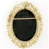 Image 3 : Vintage 14K Gold Carved White on Black Mother of Pearl Cameo Pin Brooch Pendant