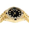 Image 4 : Rolex Ladies 18K Yellow Gold Black Diamond And Sapphire President