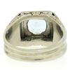 Image 5 : Antique Art Deco 18k White Gold 1.25 ctw Aquamarine and Diamond Ring