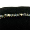 Image 5 : 14k Solid Yellow Gold 5.13 ctw Round Sapphire & Diamond Line Tennis Bracelet