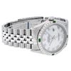 Image 5 : Rolex Mens Stainless Steel Silver MOP Roman 36MM Diamond & Emerald Datejust