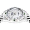 Image 9 : Rolex Mens Stainless Steel Silver MOP Roman 36MM Diamond & Emerald Datejust
