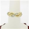 Image 1 : Antique 14k Yellow and White Gold 0.28 ctw European Diamond Wave Eternity Band R