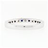Image 6 : 18K White Gold .90 ctw Round Brilliant Diamond & Sapphire Wedding Band Stack Rin