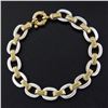 Image 4 : NEW Italian Solid 14K TT Gold 8" Interlocking Oval Link Chain Bracelet 16.98g