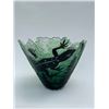 Image 2 : Green Lizard sculpted glass bowl by Santana Art Glass