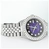 Image 4 : Rolex Mens Stainless Steel Blue Vignette 3 ctw Diamond Datejust Wristwatch