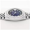 Image 9 : Rolex Mens Stainless Steel Blue Vignette 3 ctw Diamond Datejust Wristwatch