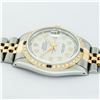 Image 7 : Rolex Mens 2 Tone Silver & Sapphire Diamond 36MM Datejust Wristwatch