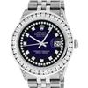 Image 1 : Rolex Mens Stainless Steel Blue Vignette Diamond Datejust 36MM Wristwatch