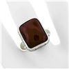 Image 3 : Vintage Sterling Silver Cushion Cabochon Carnelian Solitaire Ring