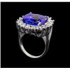 Image 4 : GIA Cert 13.03 ctw Tanzanite and Diamond Ring - 14KT White Gold