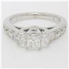 Image 1 : 14k White Gold 1.50 ctw 3 Radiant Diamond Engagement Ring w/ Round Accents Sz 5.