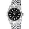 Image 2 : Rolex Mens Stainless Steel 36MM Black Index Pyramid Diamond Datejust Wristwatch