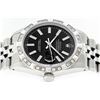 Image 9 : Rolex Mens Stainless Steel 36MM Black Index Pyramid Diamond Datejust Wristwatch