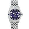 Image 2 : Rolex Mens Stainless Steel Blue String Diamond Lugs & Sapphire Datejust Wristwat