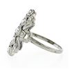 Image 6 : Antique Art Deco 14K White Gold 0.60 ctw Diamond Unique Open Milgrain Dinner Rin