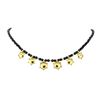 Image 1 : 16 Inch Black Bead Station Necklace - 22KT Yellow Gold