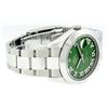 Image 2 : Rolex Mens SS 41MM Green Roman Diamond Datejust 2 Oyster Band Wristwatch