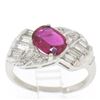 Image 3 : Antique Art Deco Platinum AGL Certified Oval Cut BLOOD RED Ruby & Diamond Ring