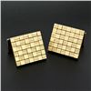 Image 5 : Vintage Men's 14k Yellow Gold Squared Woven Basket Pattern Work Heavy Cuff Links