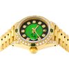 Image 3 : Rolex Ladies 18K Yellow Gold Green Vignette Diamond And Emerald President Wristw
