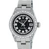 Image 1 : Rolex Ladies Quickset SS 26MM Black Diamond Lugs Quickset Datejust Wristwatch