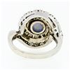 Image 6 : Vintage 14k White Gold 2.29 ctw Bezel Blue Star Sapphire Round Diamond Swirl Rin