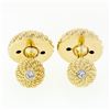 Image 2 : Vintage 14k Two Tone Gold 0.30 ctw Diamond Swirl Twisted Wire Button Cuff Links