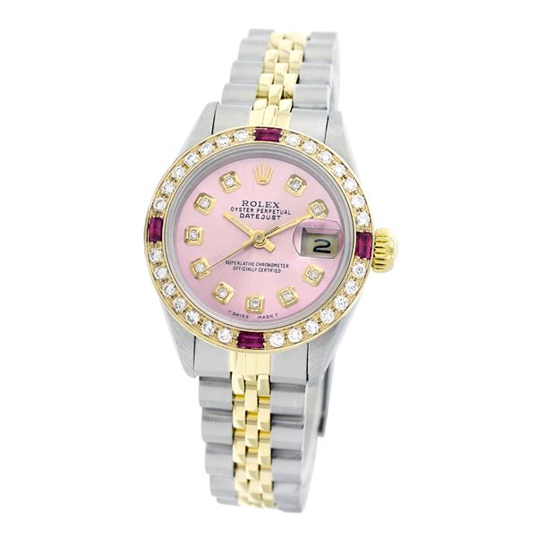 Rolex Pre-owned 26mm Womens Custom Pink Two Tone