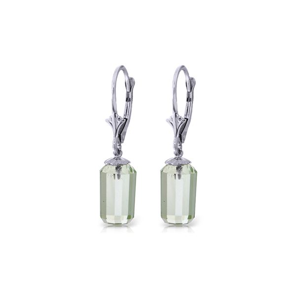 2.91 Carat Genuine Green Amethyst, White Sapphire & Green Diamond .925 Sterling Silver Earrings