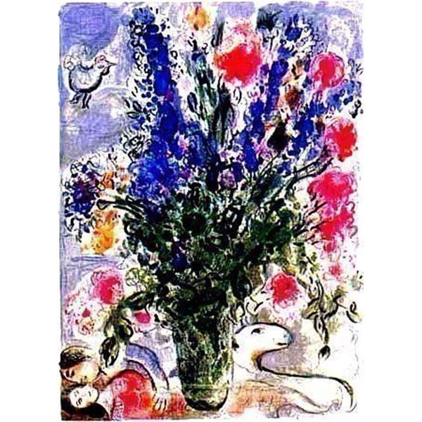 Chagall "Le Lupin Bleu" Ltd Edition Plate Signed Litho, W/COA, 34"x24"