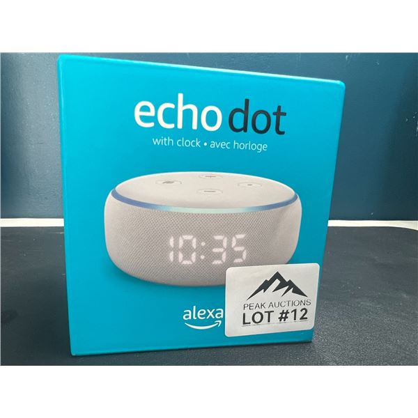 Lot of 1 Echo Dot Smart Speaker w/ Clock + Alexa