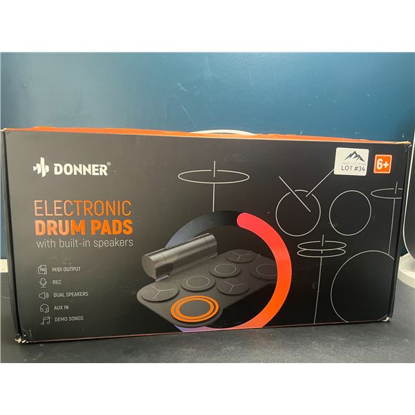 Lot of 1 Donner Electronic Drum Pads w/ Built-In Speakers