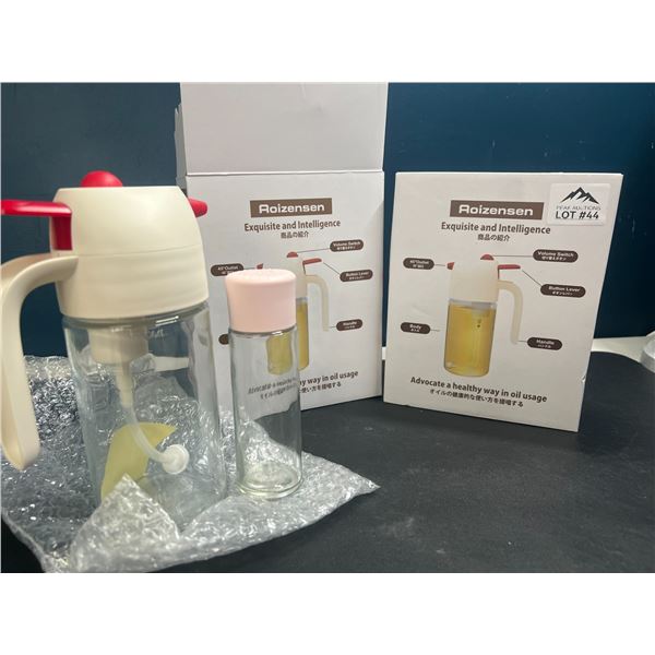 Lot of 2 Oil Bottle/Salt Shaker Dispenser Sets