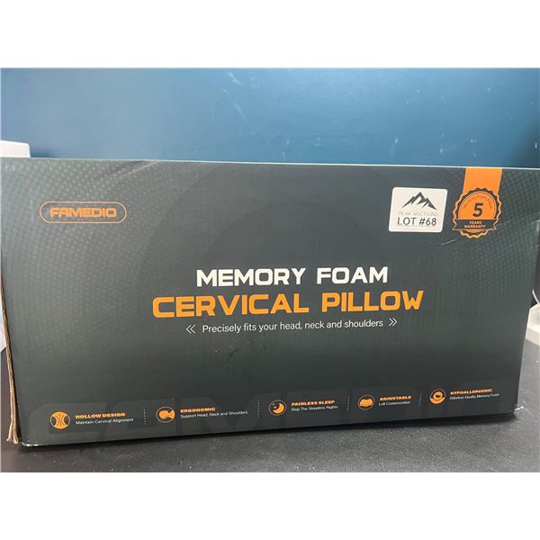 Lot of 1 Memory Foam Cervical Pillow for Neck/Shoulders