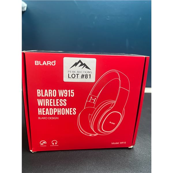 Lot of 1 Blaro W915 Wireless Headphones - Blue