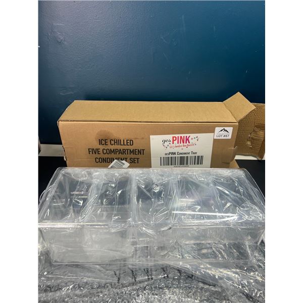 Lot of 1 Ice-Chilled 5-Compartment Condiment Sotrage Container Set