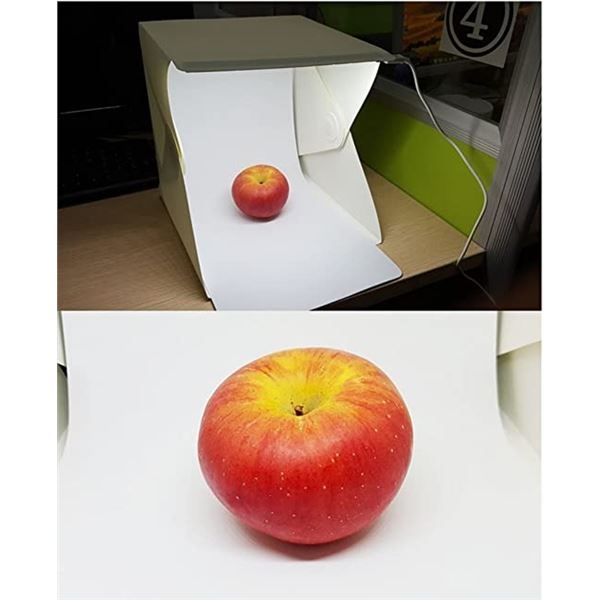 Lot of 2 LED Portable Photo Studios/Photo Boxes w/ Built-In LED Light & 4 Backdrops