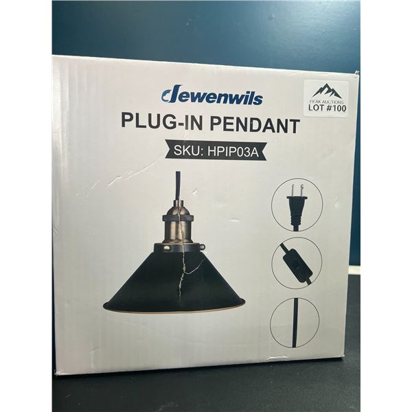Lot of 1 Plug-In Pendant Style Light