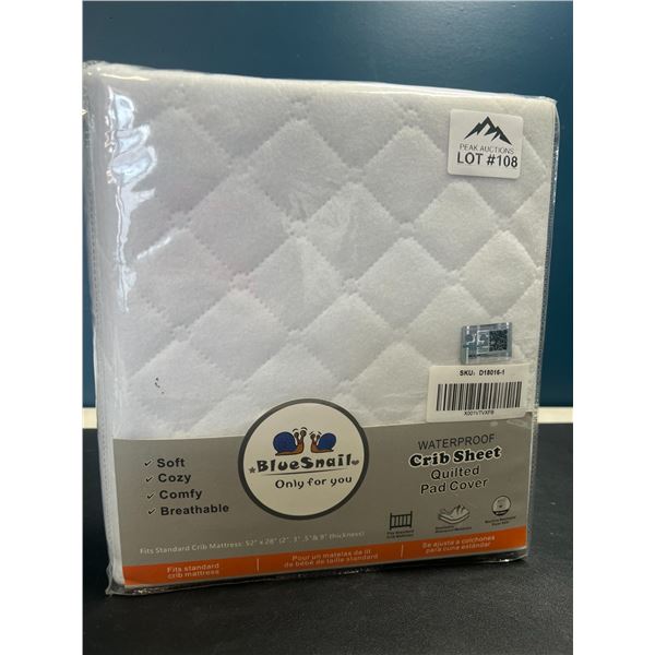 Lot of 1 Waterproof Crib Sheet/Quilted Pad Cover