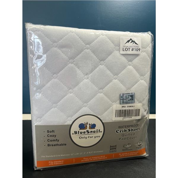 Lot of 1 Waterproof Crib Sheet/Quilted Pad Cover