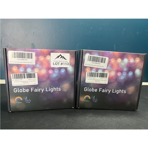 Lot of 2 Globe RGB Fairy String Lights - 32.8FT Length
