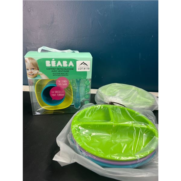 Lot of Assorted Toddler/Baby Silicone Feeding Meal Sets