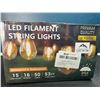 Image 1 : Lot of 1 LED String Lights w/ Edison Bulbs - 53FT Length - Waterproof & Shatterproof