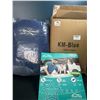 Image 2 : Lot of 1 King Size Ultra-Soft Comforter - Dark Blue/Gray - 90 inch x 104 inch