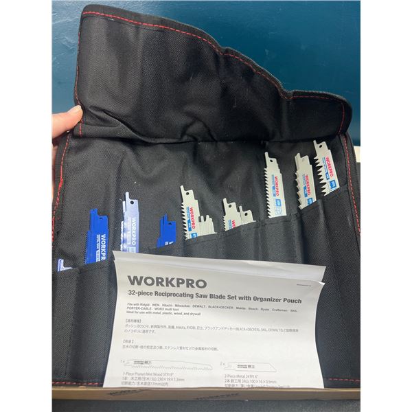 Lot of 1 WorkPro 32-Piece Reciprocating Saw Blade Tool Set w/ Organizer Pouch