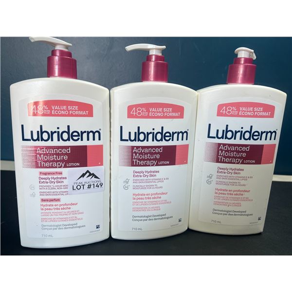 Lot of 3 Lubriderm Advanced Moisture Therapy Lotion - 710mL